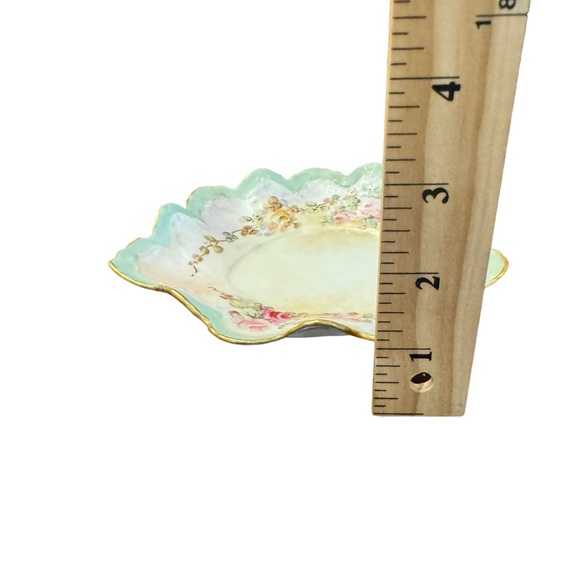 M & Z Austrian Porcelain Floral Trinket Dish Gold Handle Vintage 1900-1940 - Picture 13 of 15